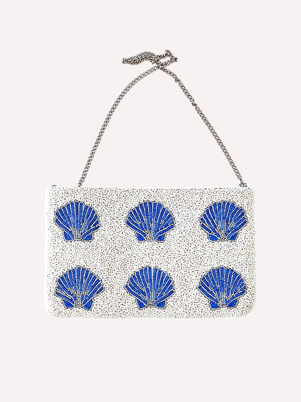 Beaded Bag Blue Shells