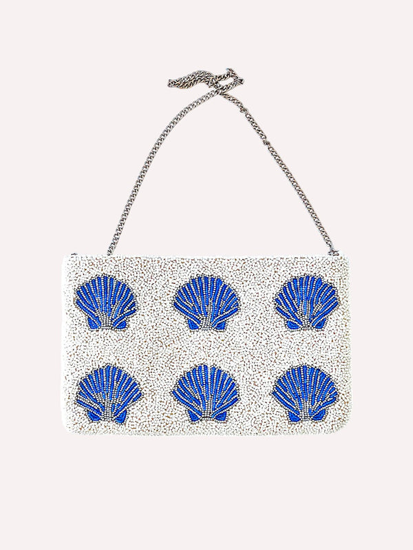 Beaded Bag Blue Shells