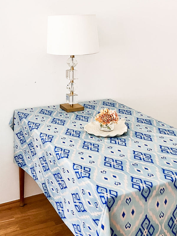 Table Cloth Ikat Blue