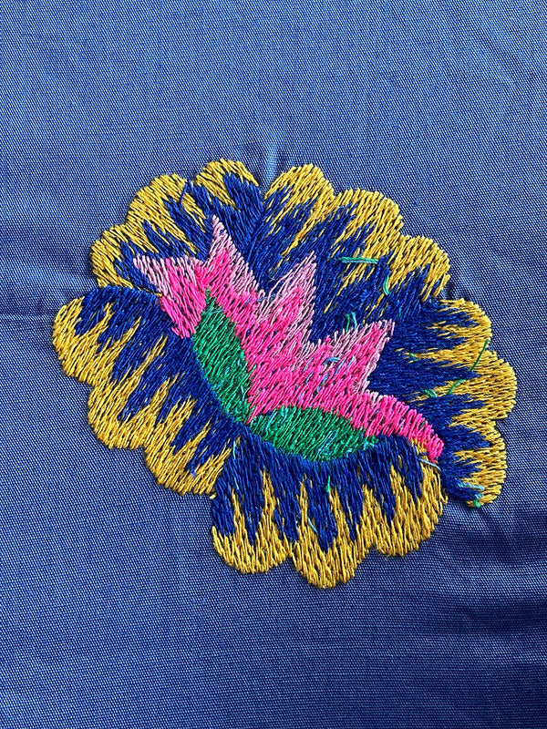 Tablecloth Lotus Flower on Blue