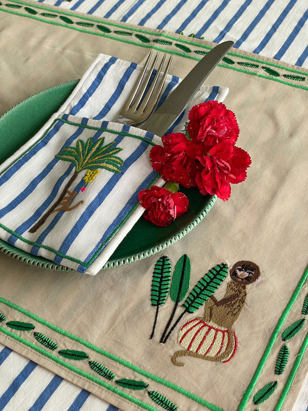 Placemat Monkey beige
