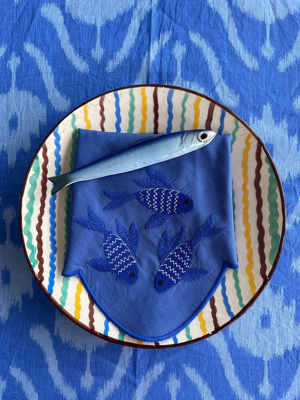 Napkin Fish on Blue