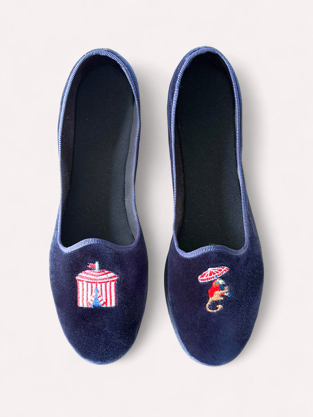 Furlane Loafer Navy Circus Embroidery