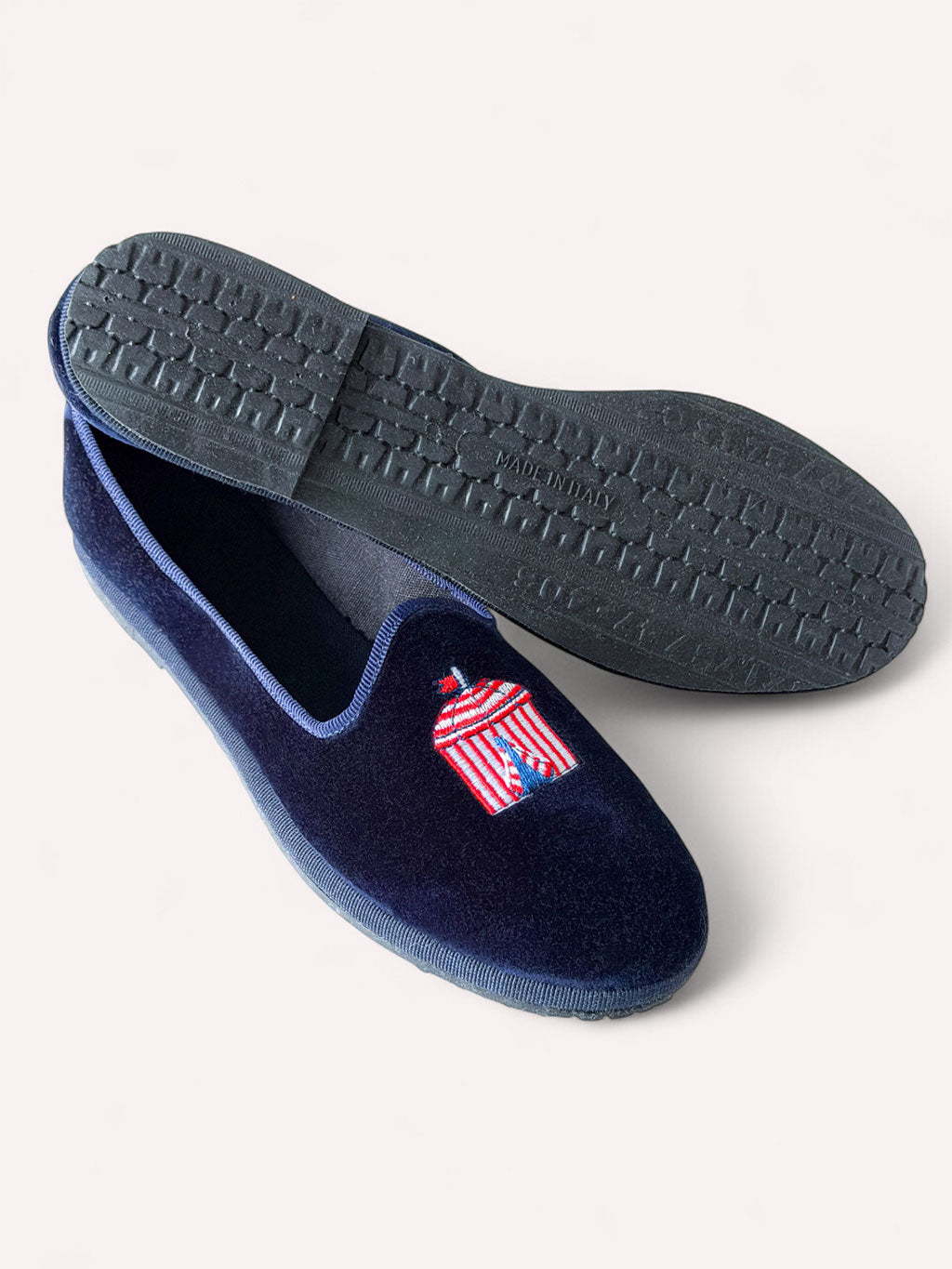 Furlane Loafer Navy Circus Embroidery