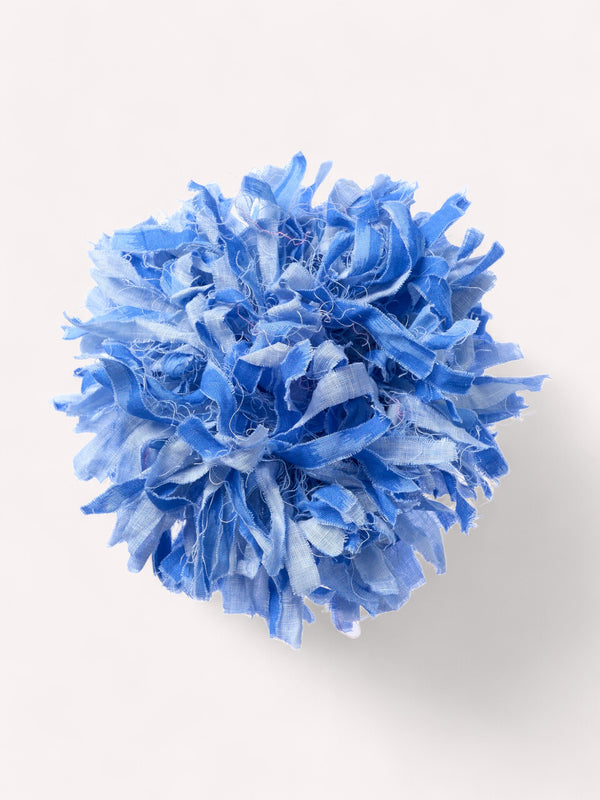 Flower Brooch Ikat Blue