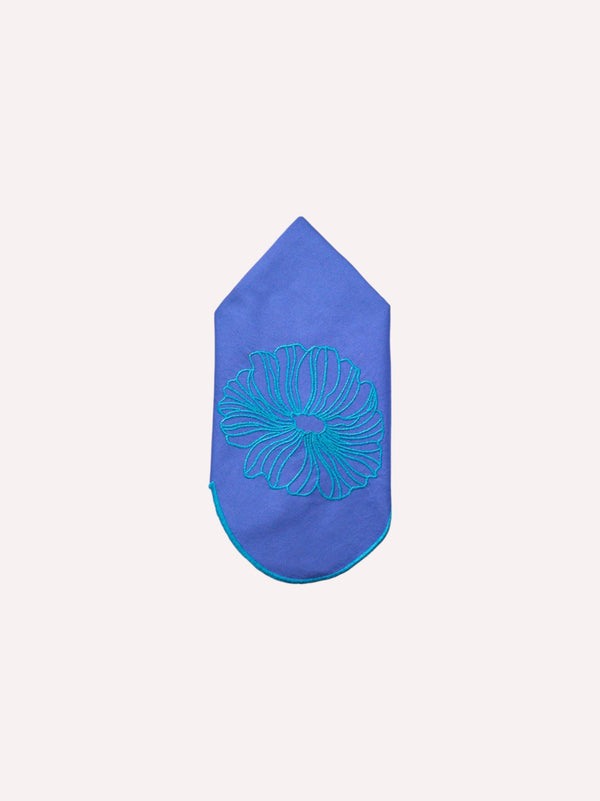 Napkin Petrol Flower on Blue