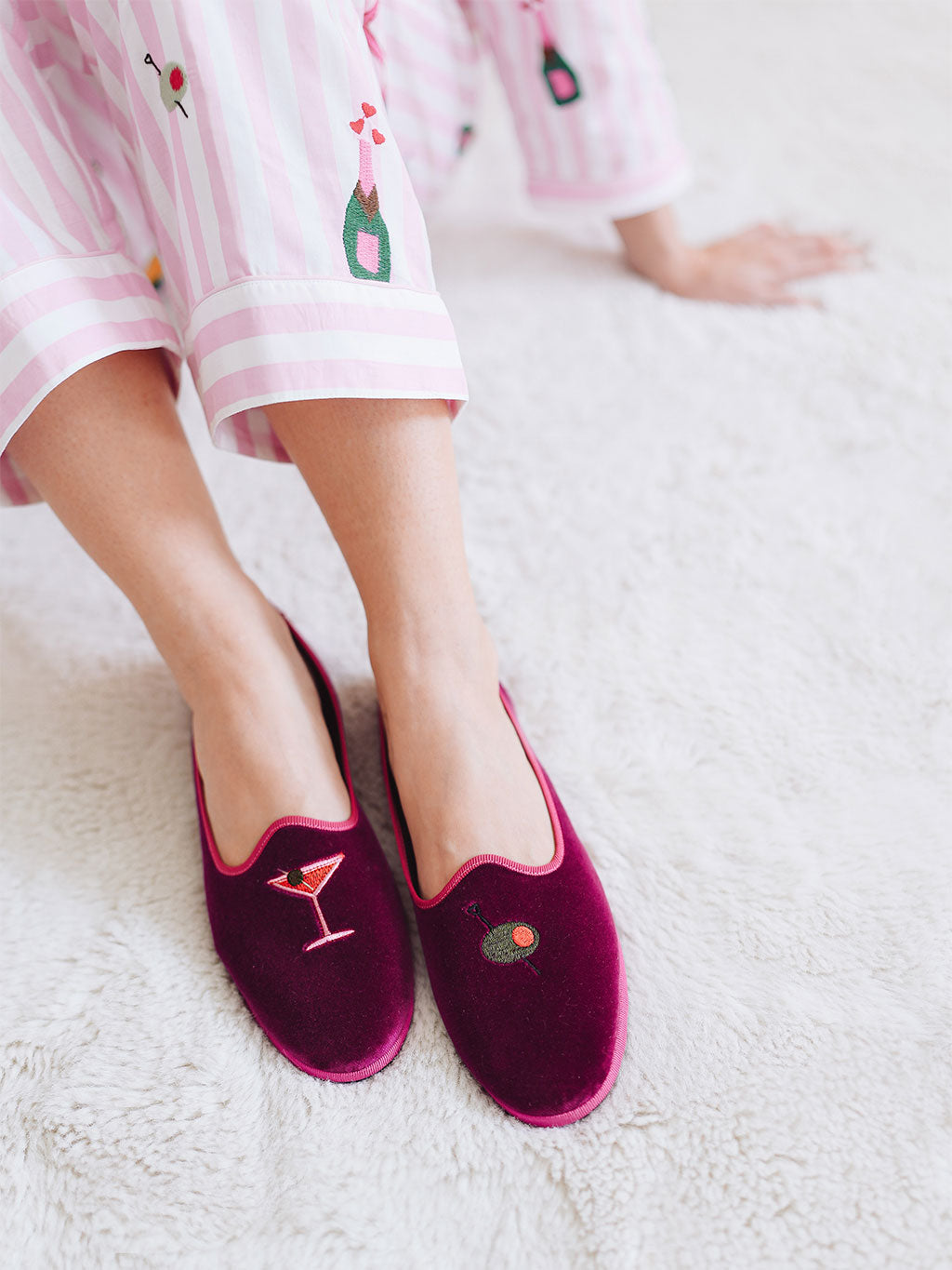 Furlane Loafer Pink Happy Hour Embroidery