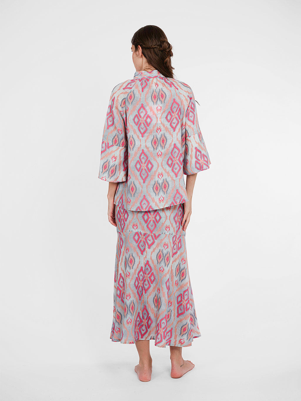 Red Amaranth Skirt Ikat Sorbet