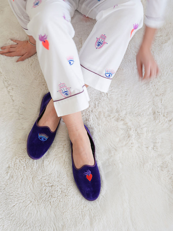 Furlane Loafer Violet Magic Embroidery