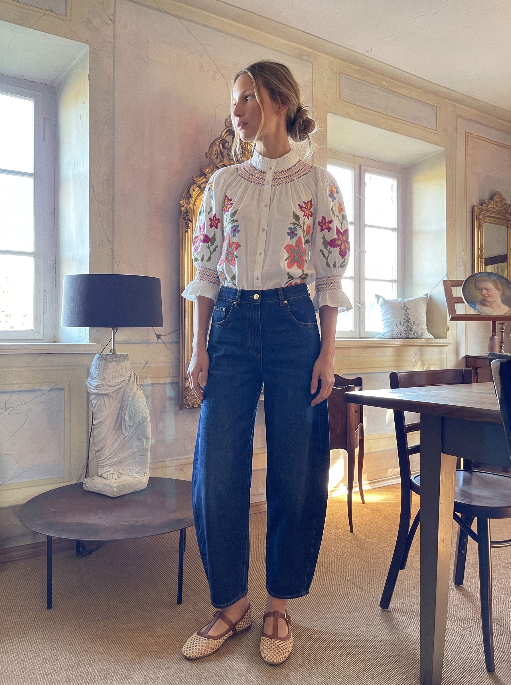 Münchner Manufaktur x Nimo Bergamot Blouse Flower Green Red