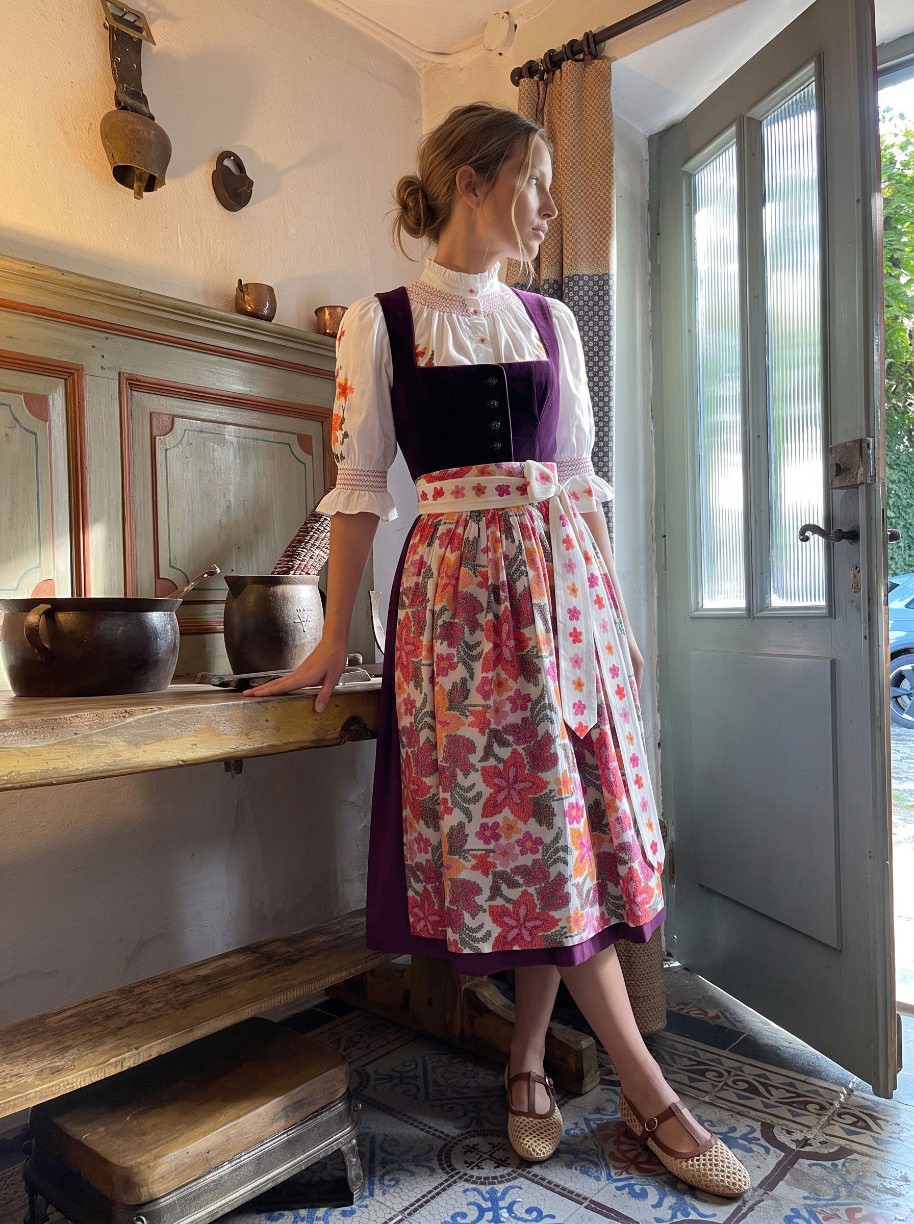 Münchner Manufaktur x Nimo Apron Flower Pink Orange
