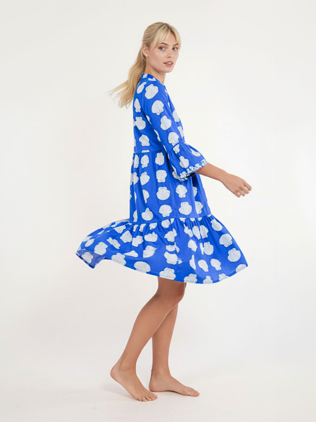 Borage Dress Shells on Blue