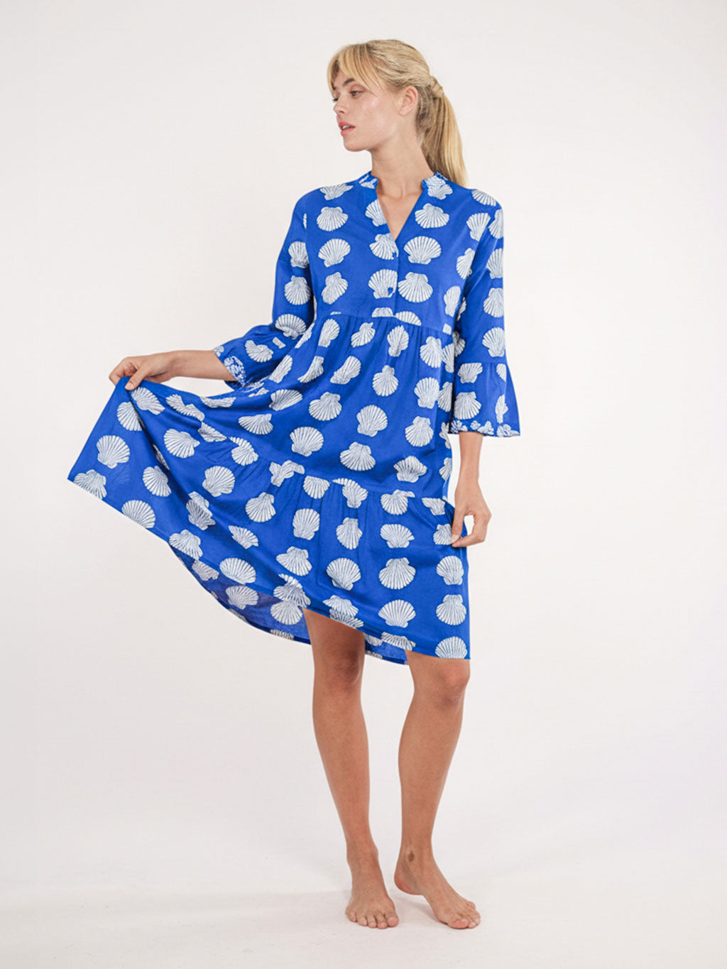 Borage Dress Shells on Blue