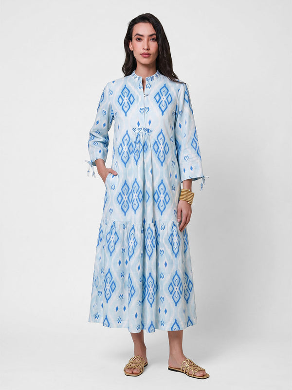 Catmint Dress Ikat Blue