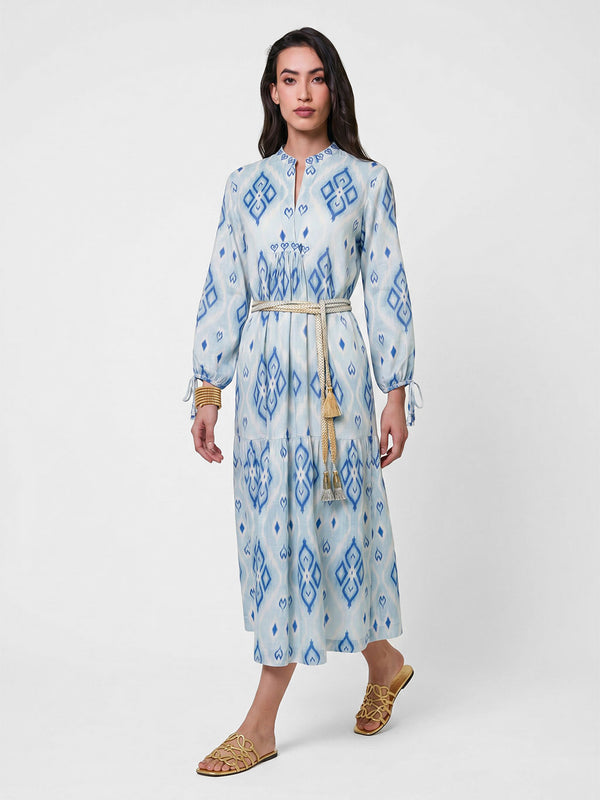 Catmint Dress Ikat Blue