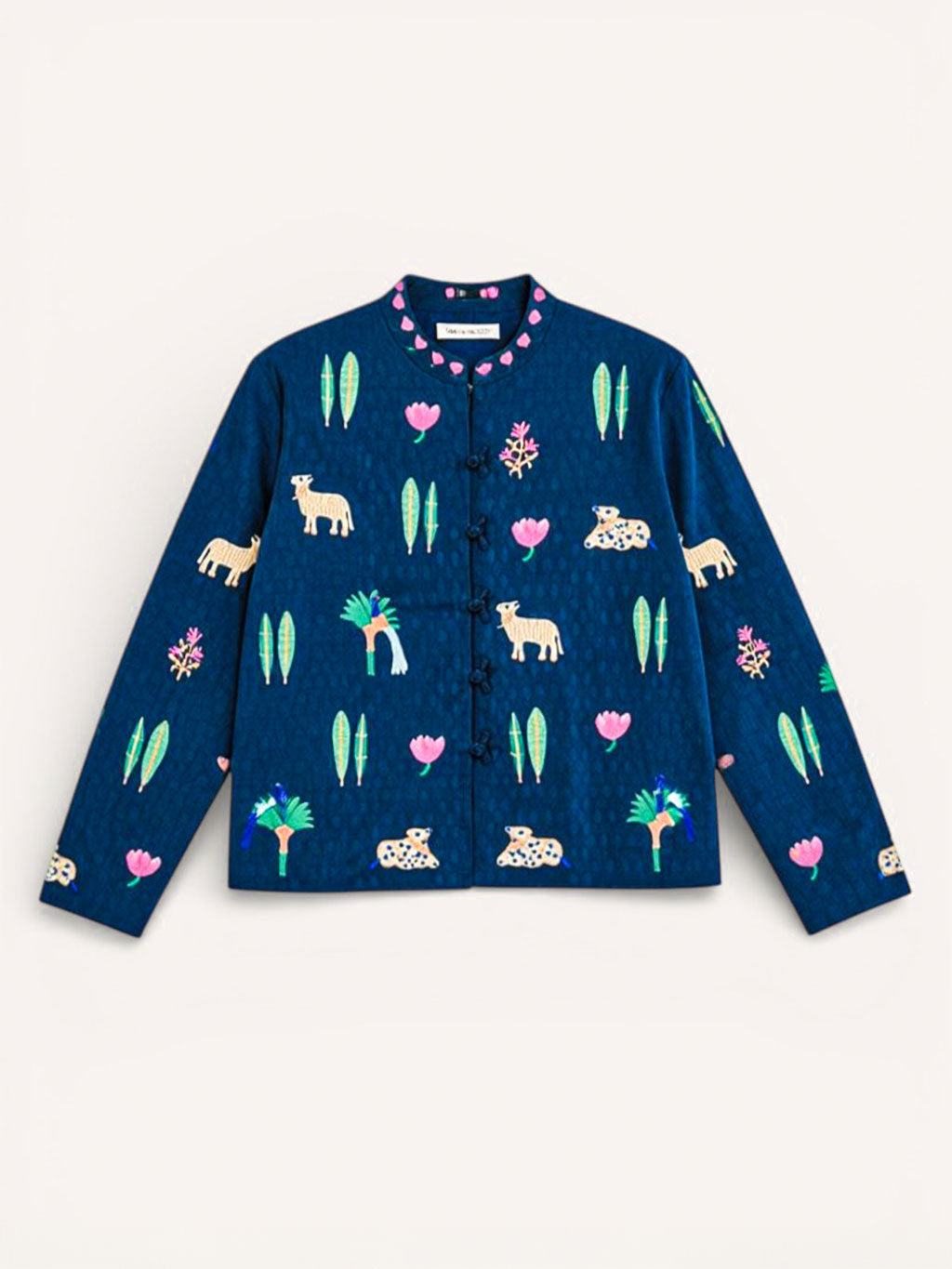 Comfrey Jacket Dots Little Jungle Embroidery on Navy