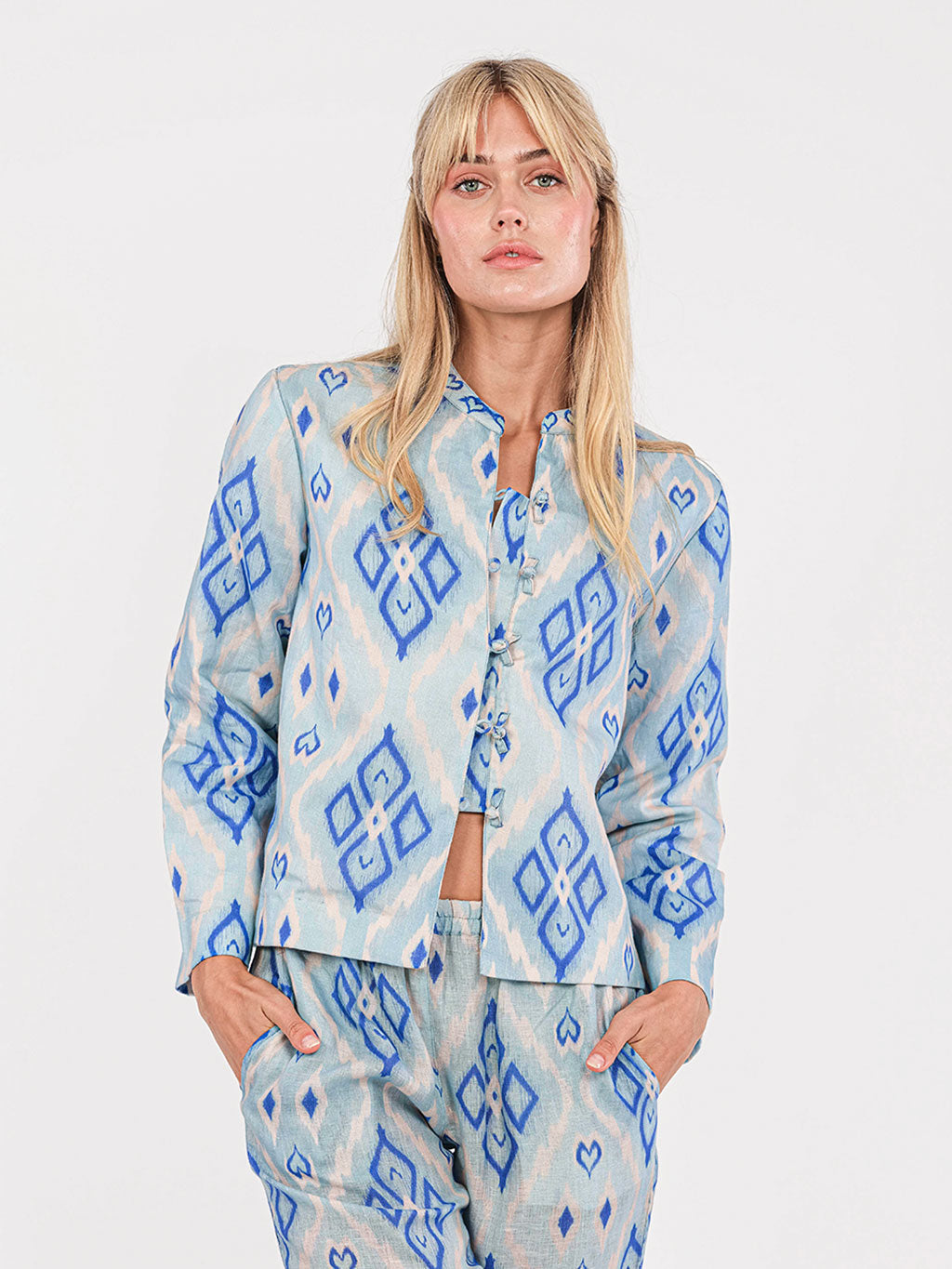 Comfrey Jacket Ikat Blue
