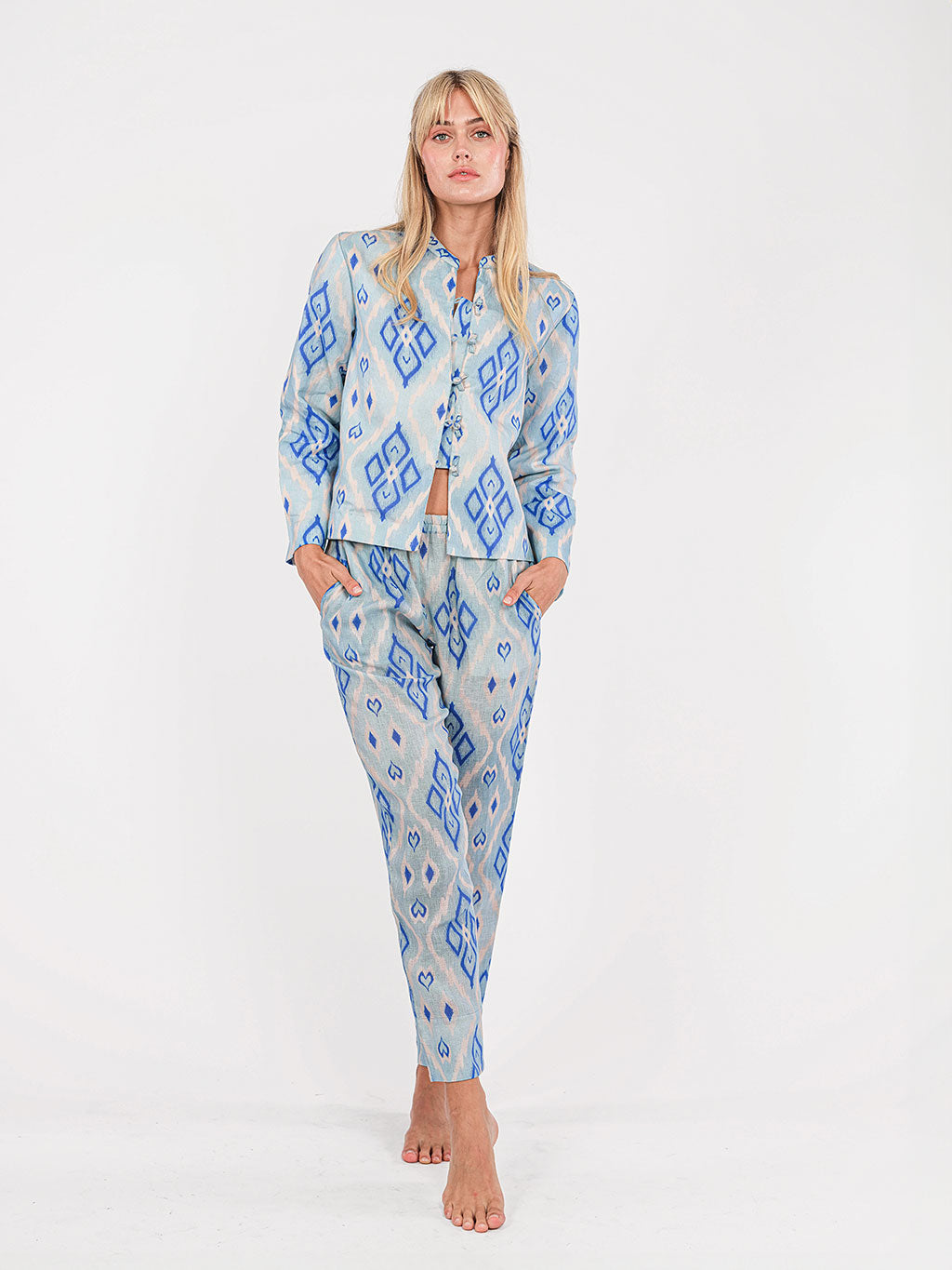 Comfrey Jacket Ikat Blue