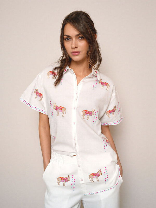 Fig Blouse Donkey on White