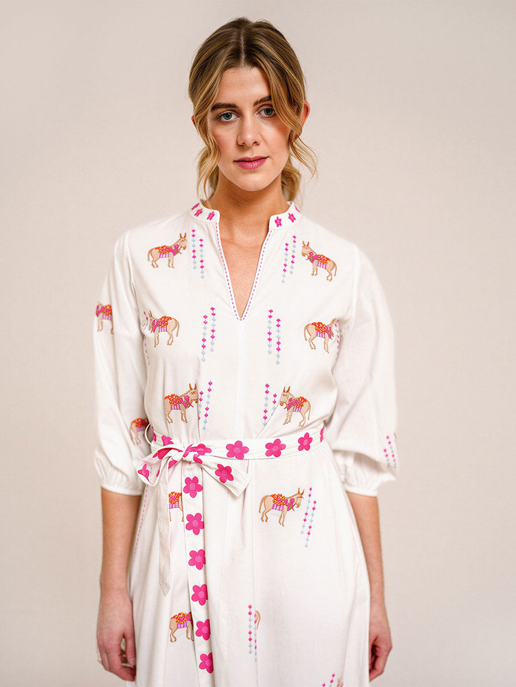 Marigold Dress Donkey on White