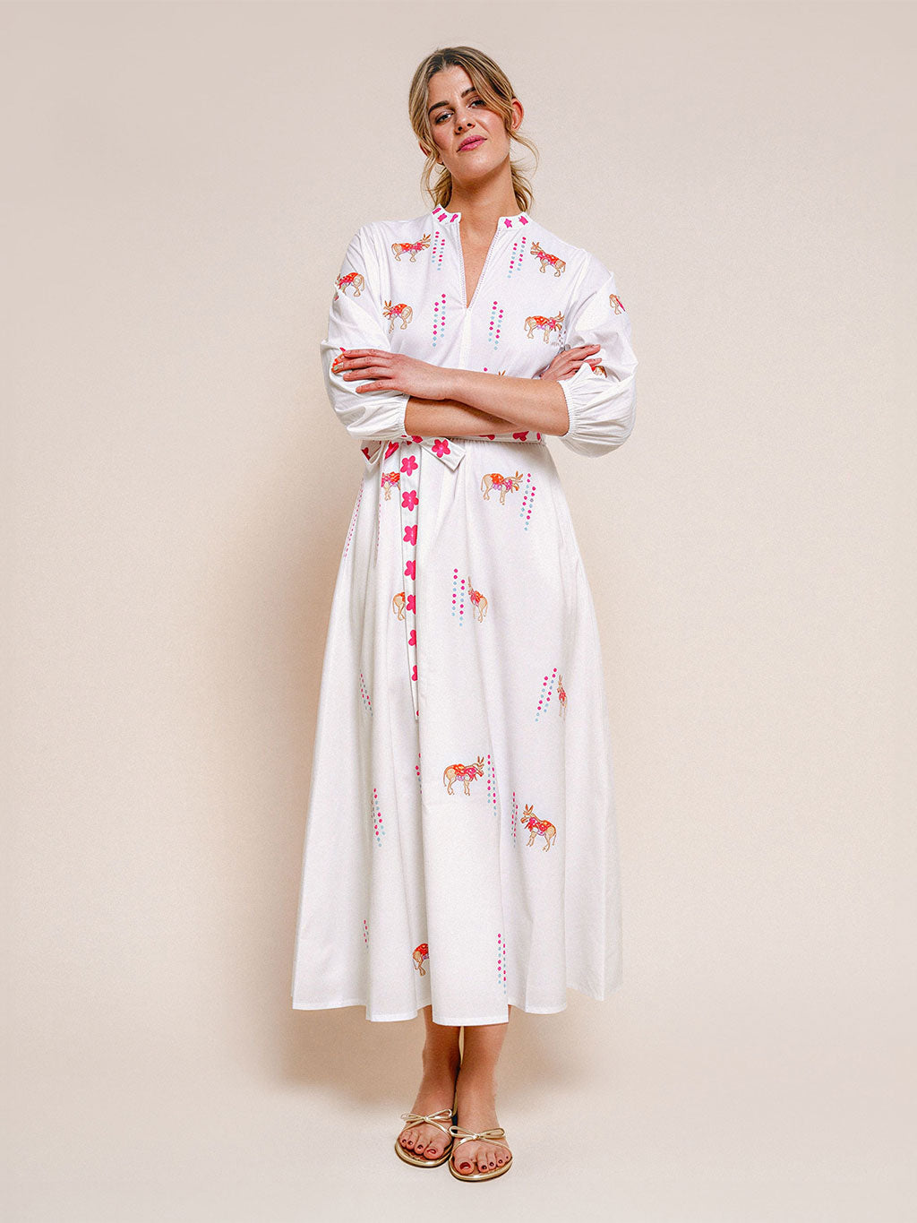 Marigold Dress Donkey on White