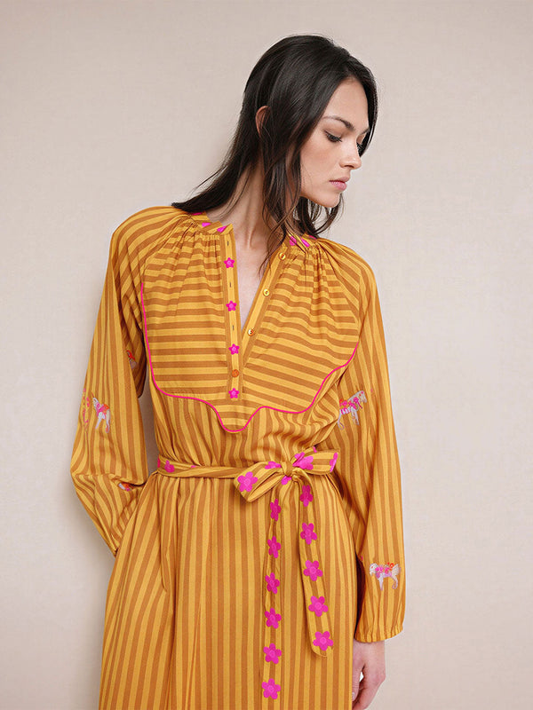 Hellebore Kaftan Donkey on Yellow Stripes