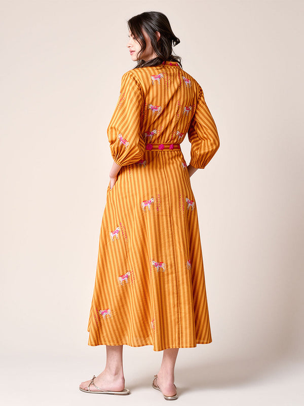 Marigold Dress Donkey on Yellow Stripes