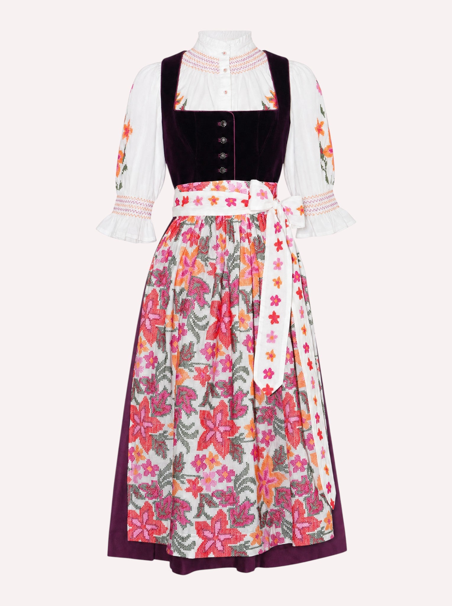 Münchner Manufaktur x Nimo Bergamot Blouse Flower Pink Orange
