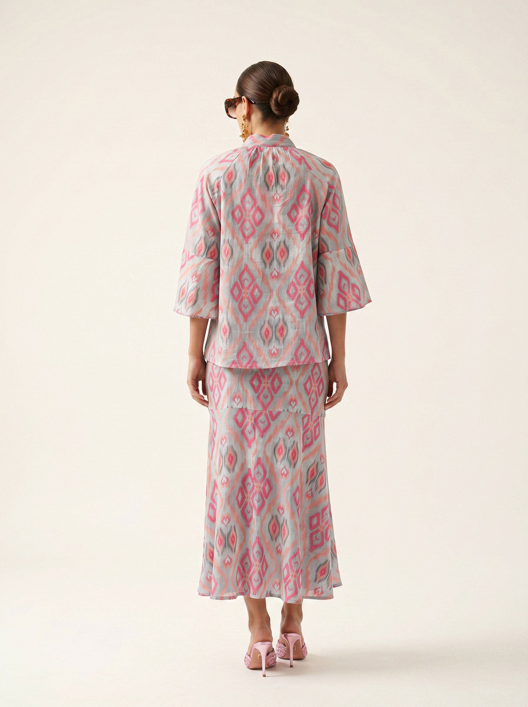 Red Amaranth Skirt Ikat Sorbet