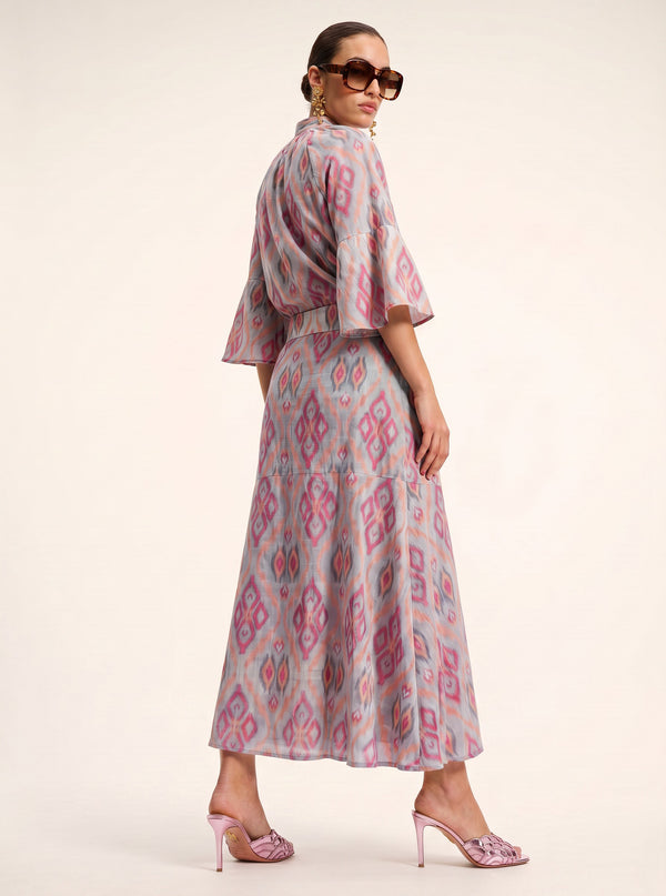 Red Amaranth Skirt Ikat Sorbet