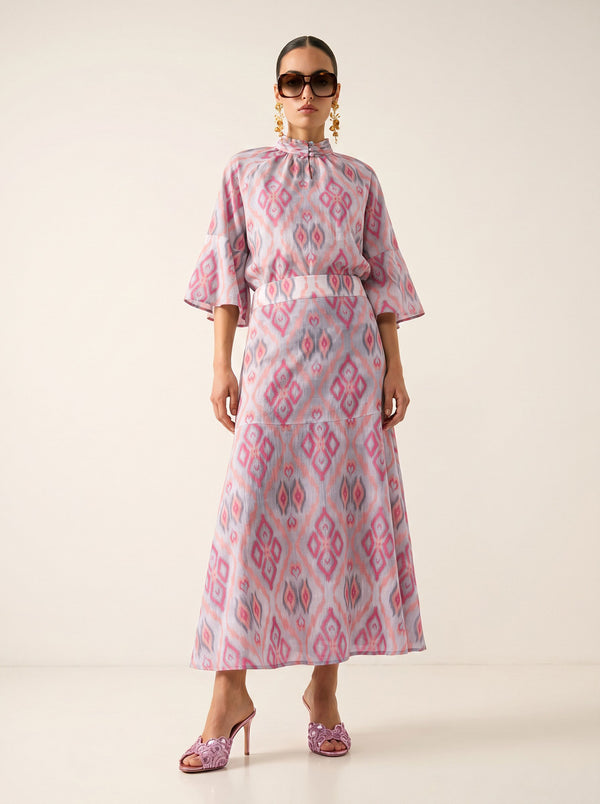 Red Amaranth Skirt Ikat Sorbet