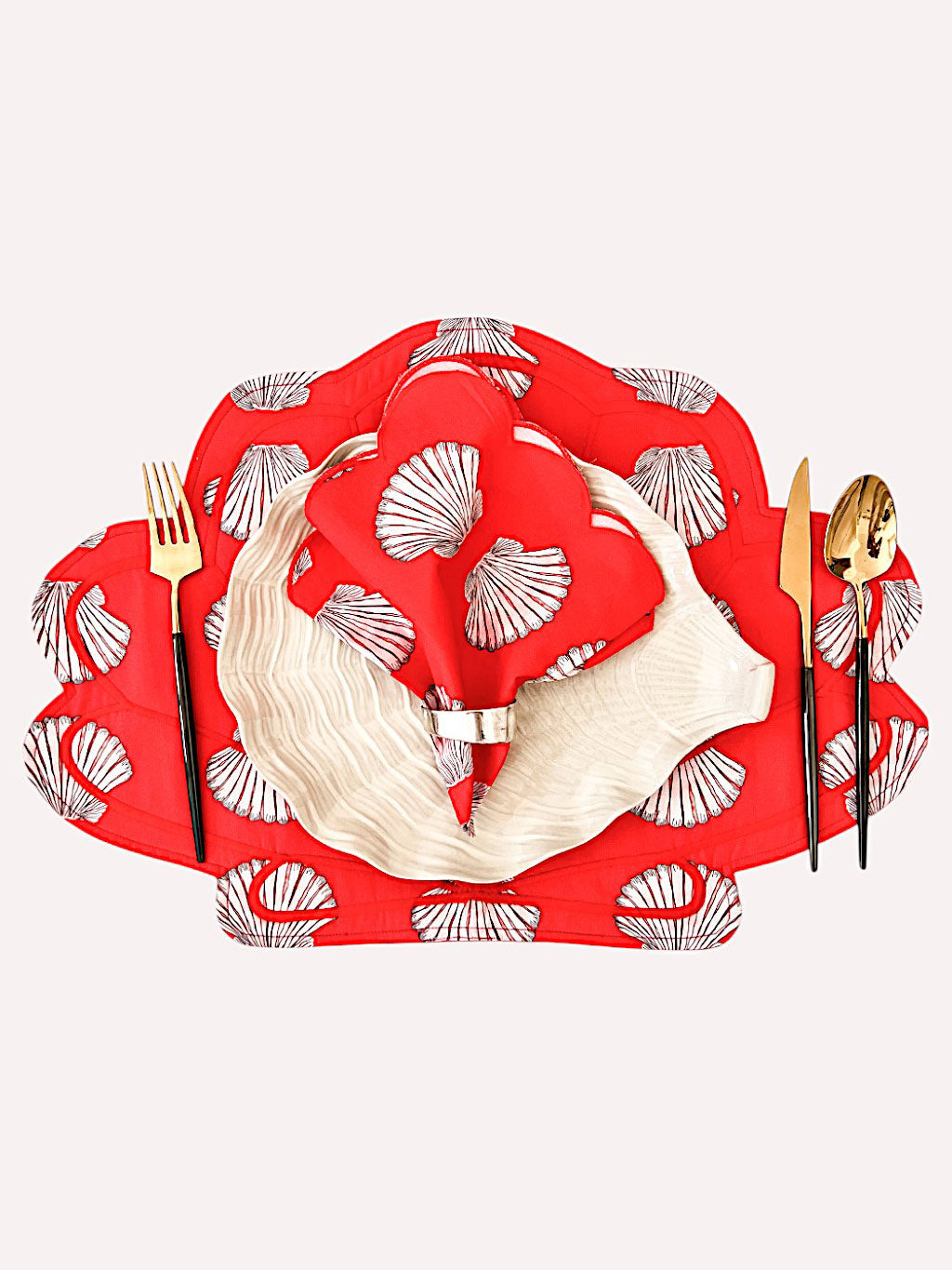 Napkin Shells on Red