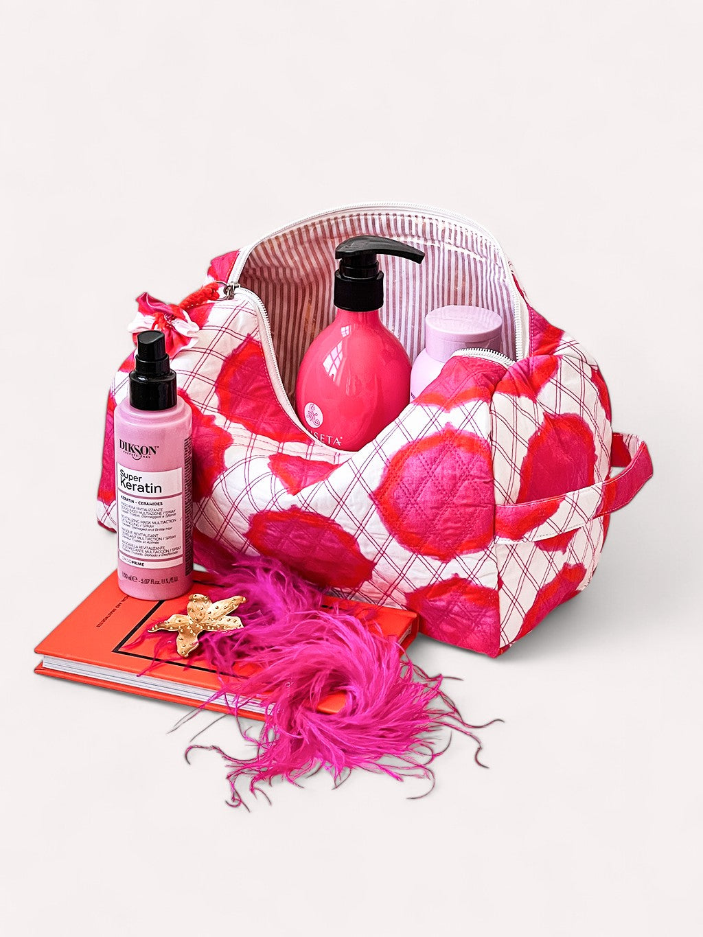 Wash Bag Ikat Pink Orange