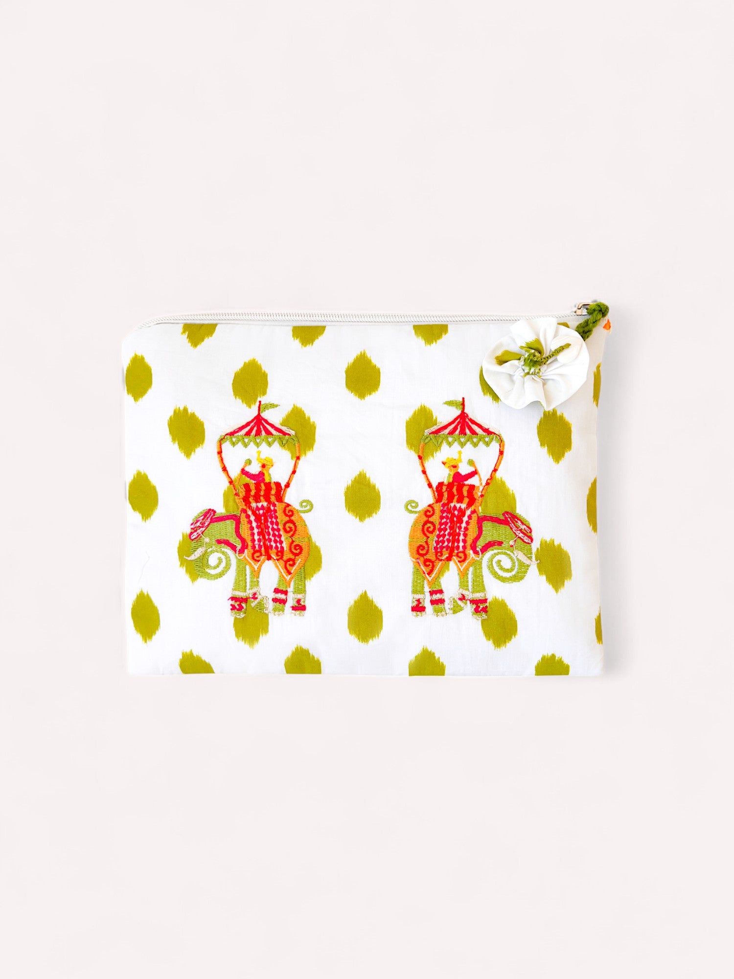 Ortiga Bag Green Dots Elephant Embroidery