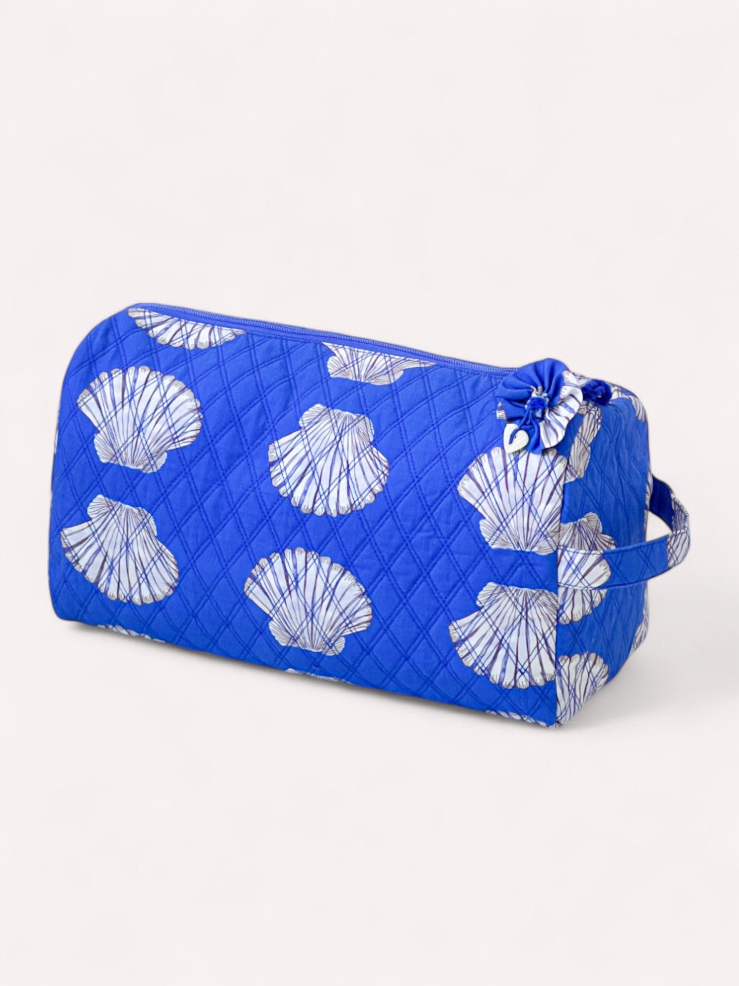 Wash Bag Shells on Blue