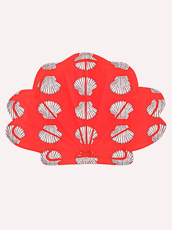 Placemat Shells on Red