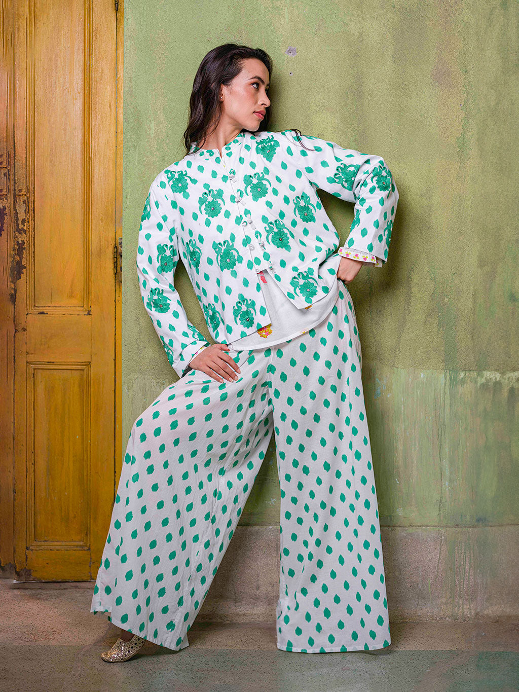 Majoran Pants Dots Emerald