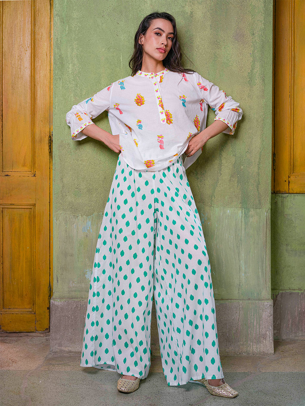 Majoran Pants Dots Emerald