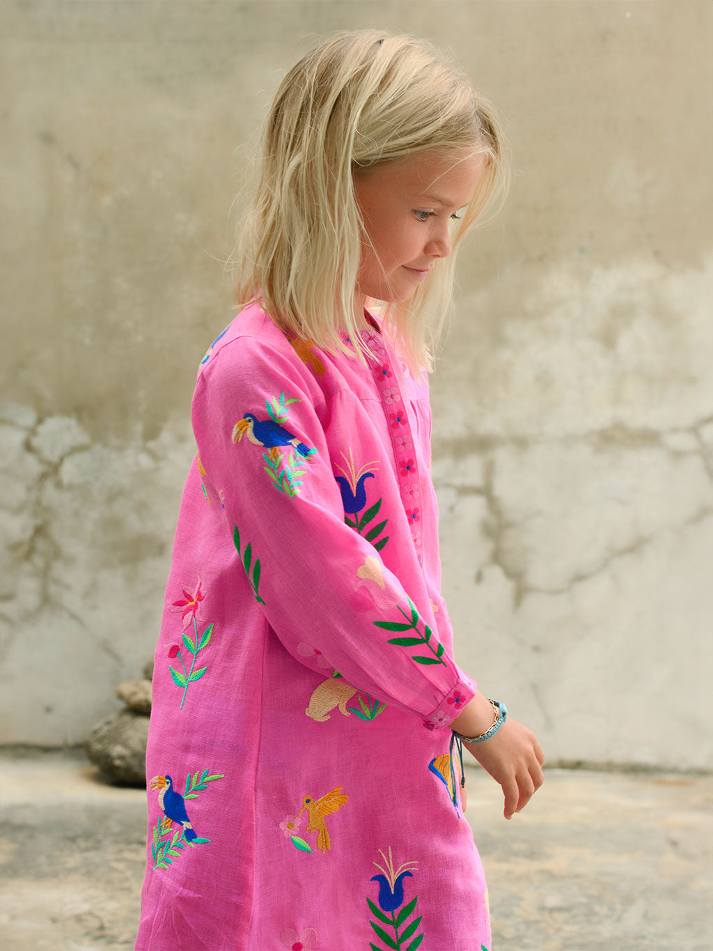Nimo Kids - Lily Dress Mexican Embroidery on Pink
