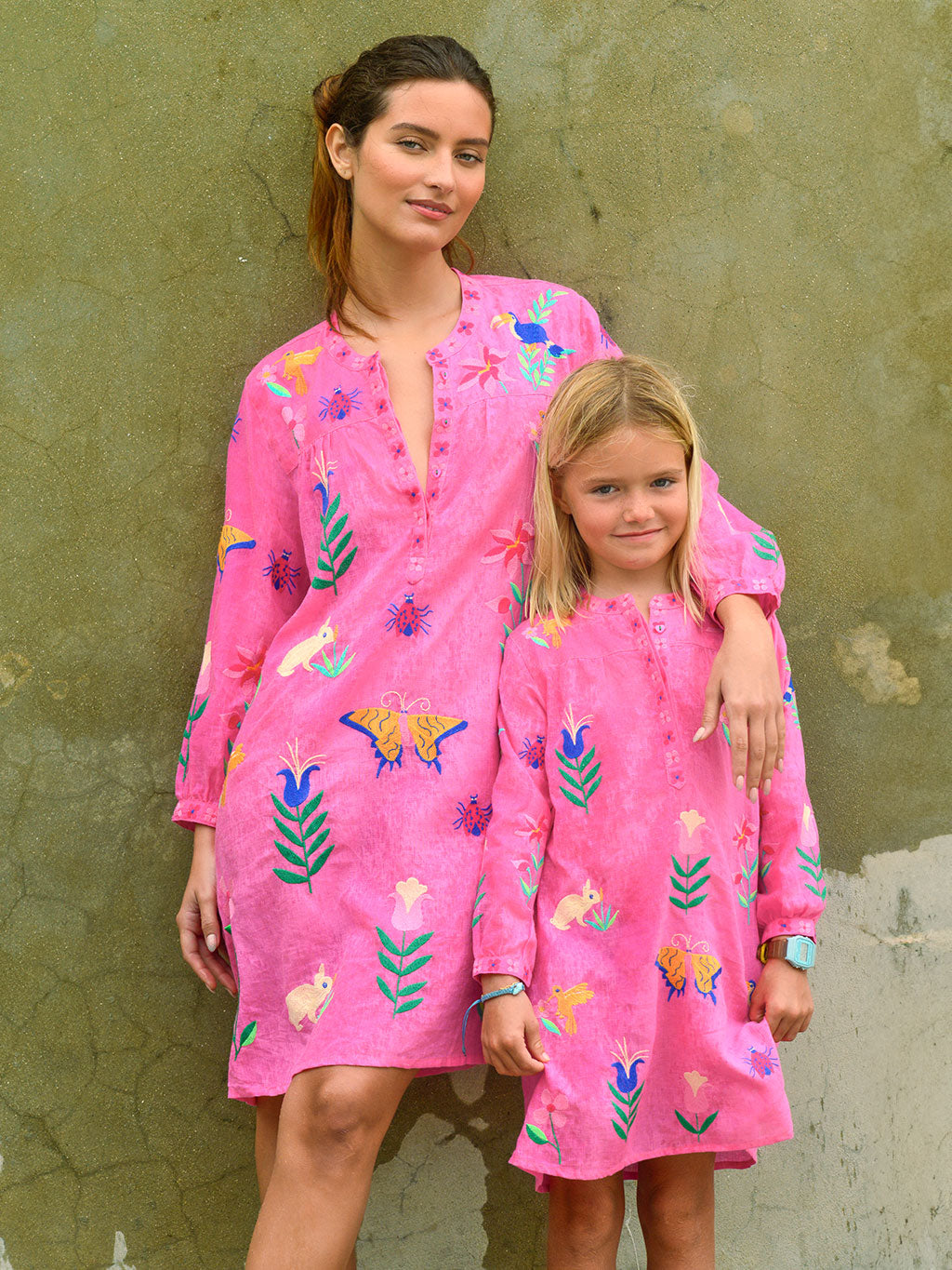 Nimo Kids - Lily Dress Mexican Embroidery on Pink