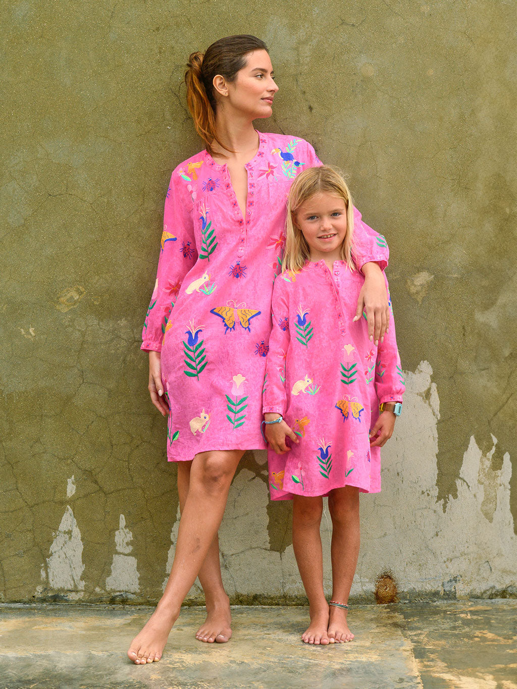 Nimo Kids - Lily Dress Mexican Embroidery on Pink