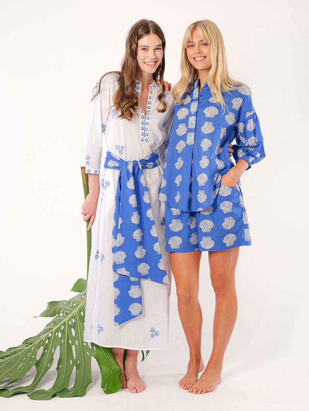 Scarf Belt Shells on Blue