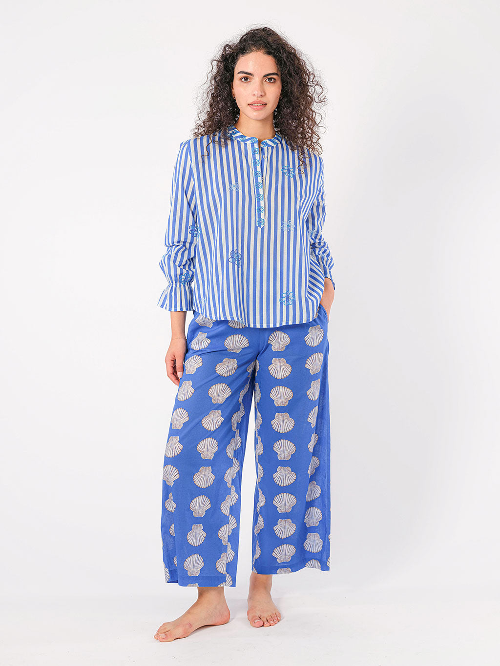 Fennel Pants Shells on Blue