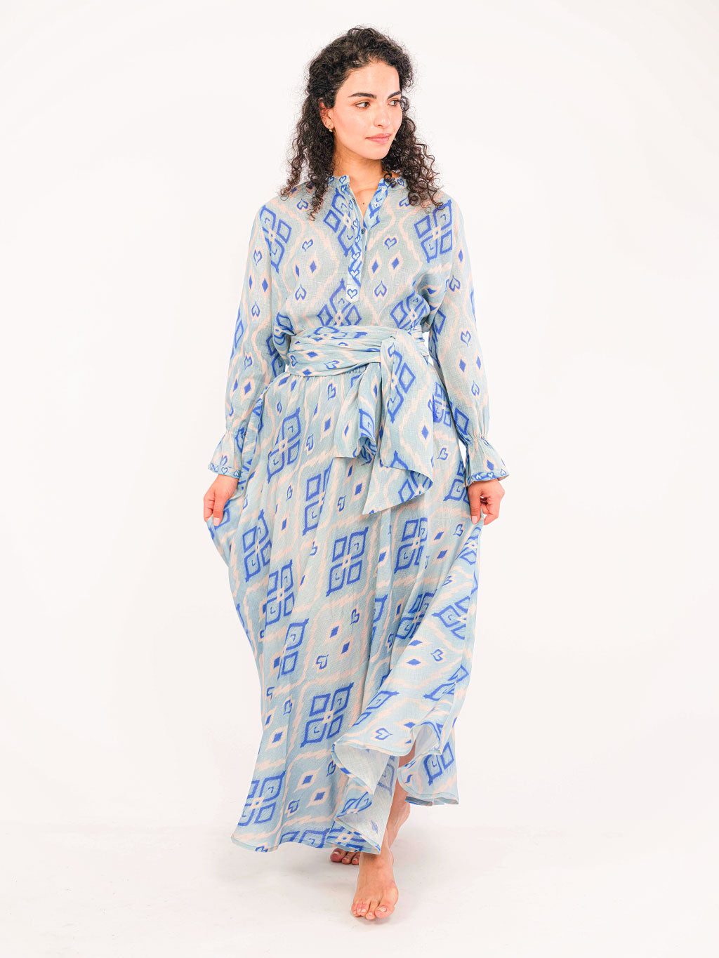 Scarf Belt Ikat Blue