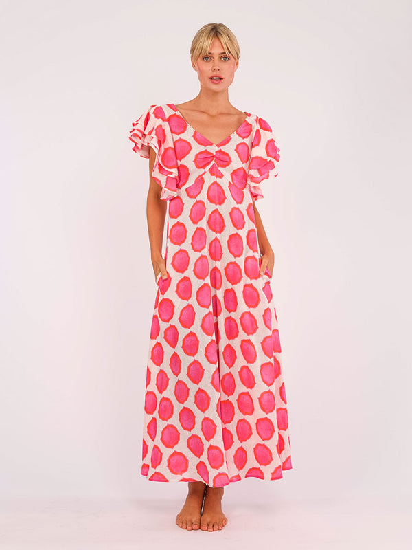 Belladonna Dress Ikat Pink Orange