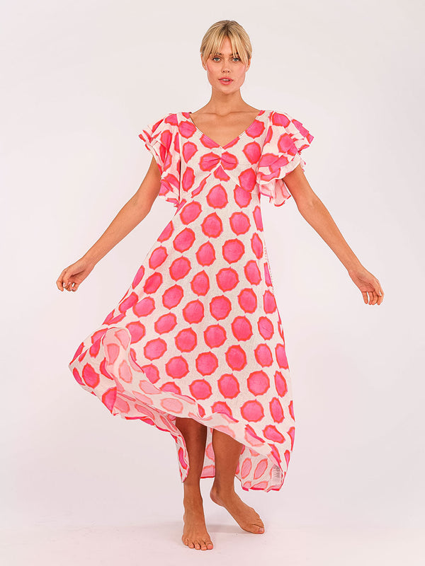 Belladonna Dress Ikat Pink Orange