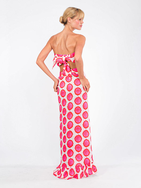 Mullein Skirt Ikat Pink Orange