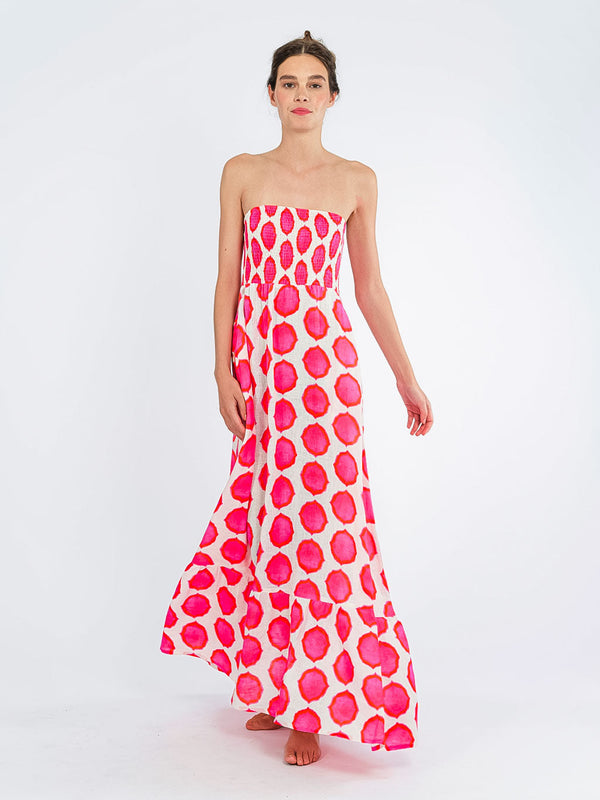 Caraway Dress Ikat Pink Orange