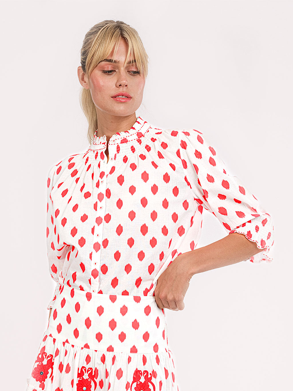 Bergamot Blouse Dots Red