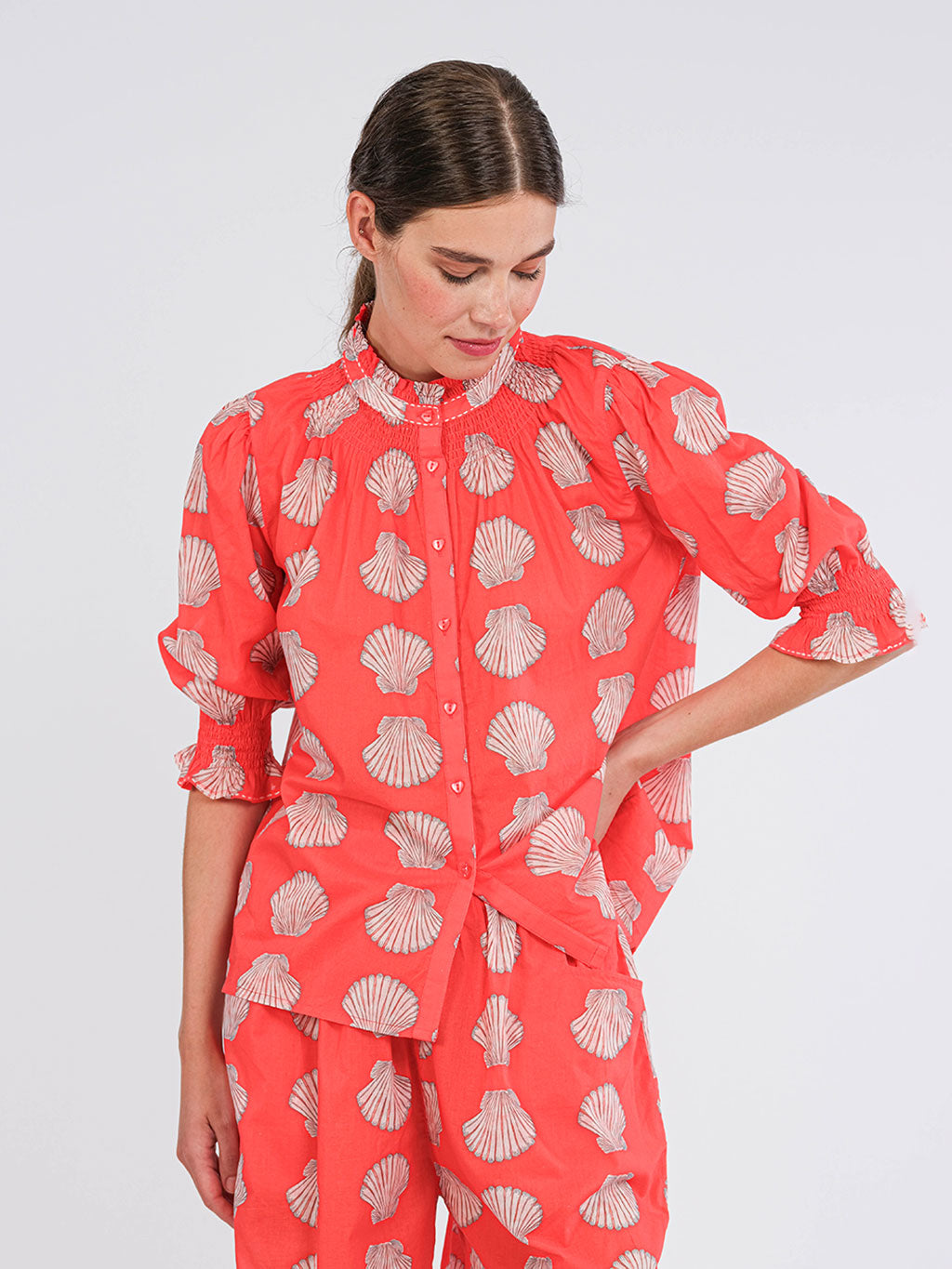 Bergamot Blouse Shells on Red